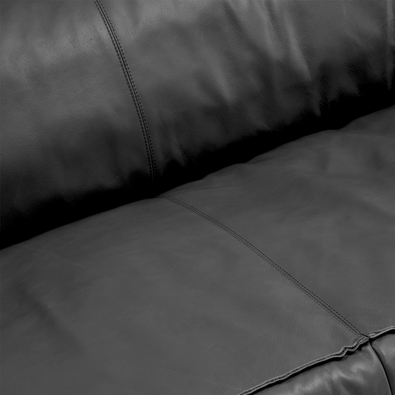 SOFA FORM DESIGN SINATRA 3 CUERPOS CUERO NEGRO - 5