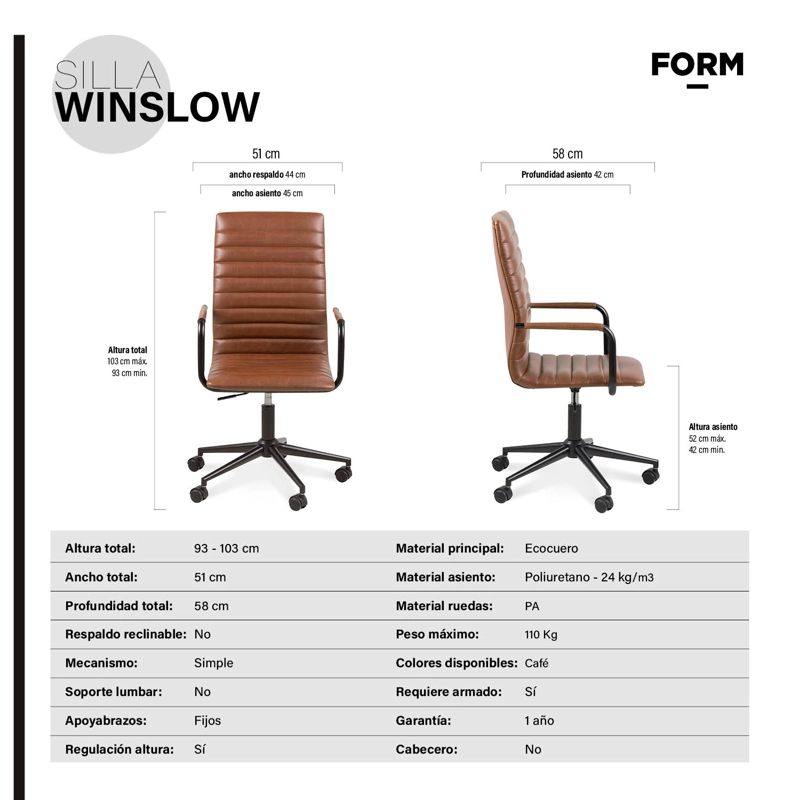 SILLA DE OFICINA FORM DESIGN METAL CAFE WINSLOW - 7