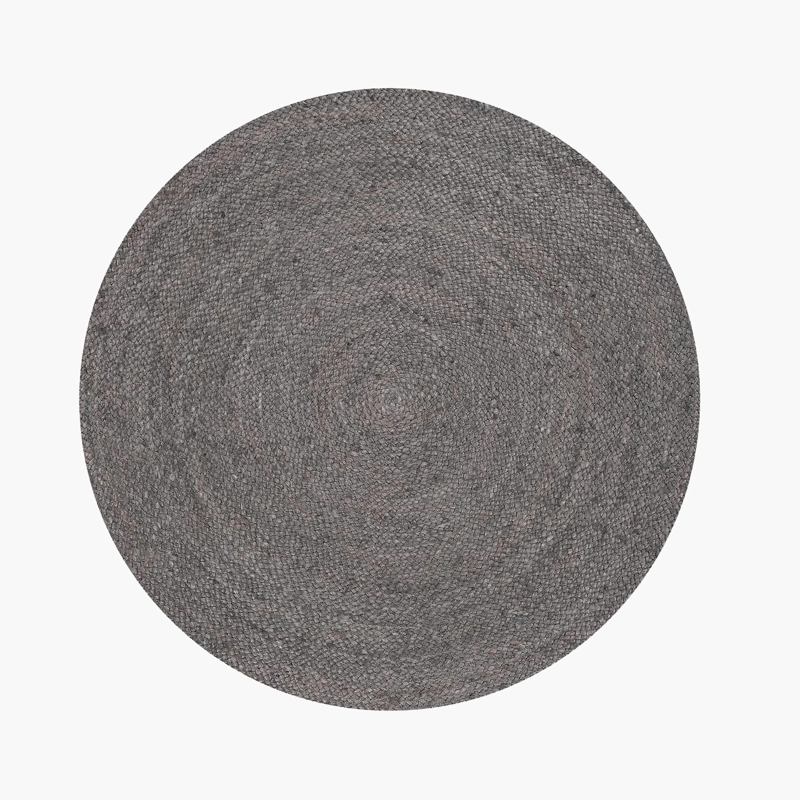 ALFOMBRA FORM DESIGN REDONDA YUTE GOBI GRIS NATURAL 120 X 120 CM - 1