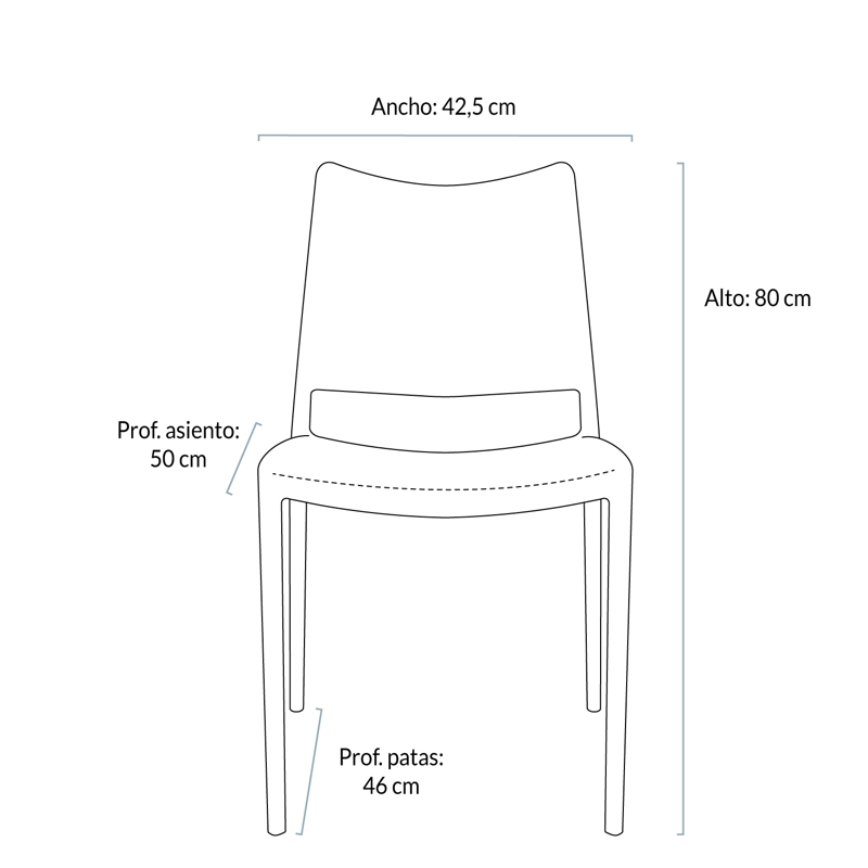 SILLA FORM DESIGN 1 CUERPO NEGRO TERRAZA TODI - 5