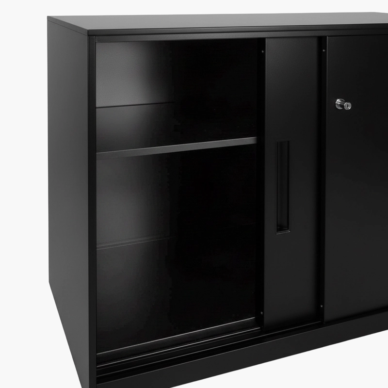 GABINETE FORM OFFICE METAL NEGRO OFICINA MEDIO METÁLICO CON PUERTAS - 3