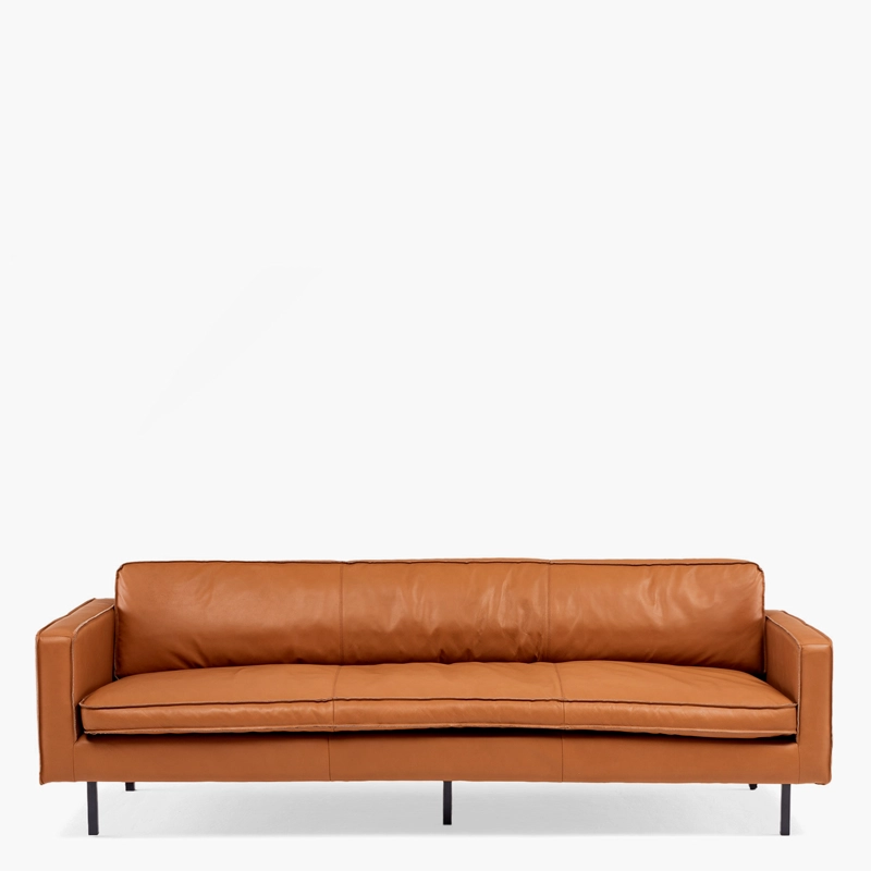 SOFA FORM DESIGN SINATRA 3 CUERPOS CUERO CAFÉ - 1