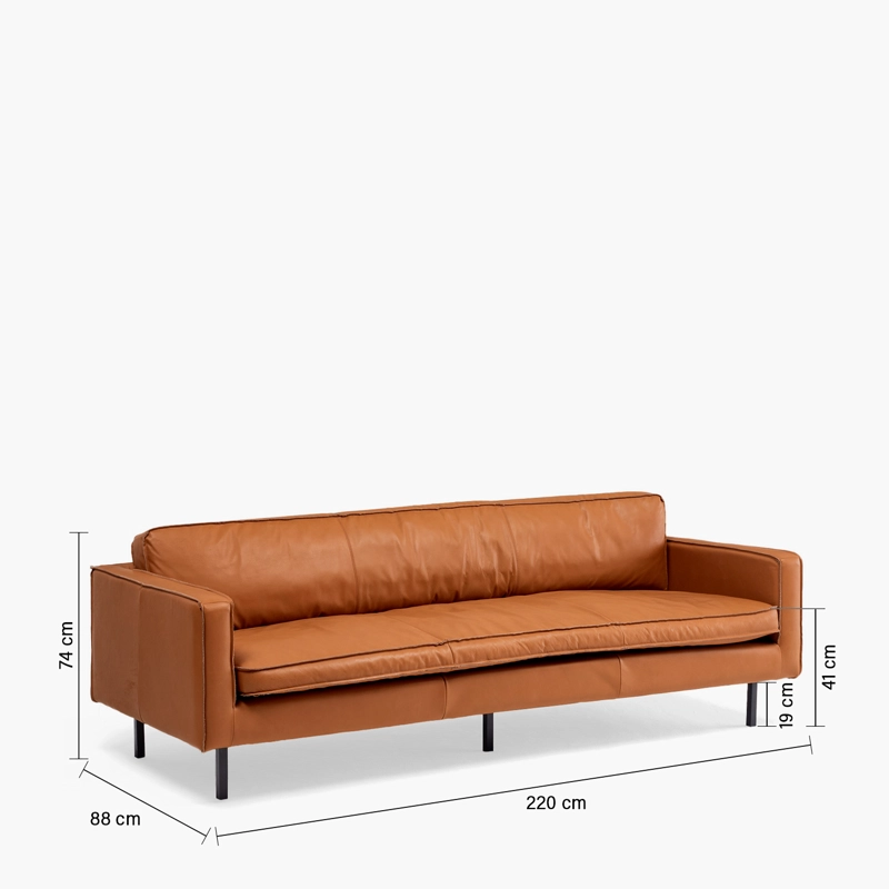 SOFA FORM DESIGN SINATRA 3 CUERPOS CUERO CAFÉ - 8