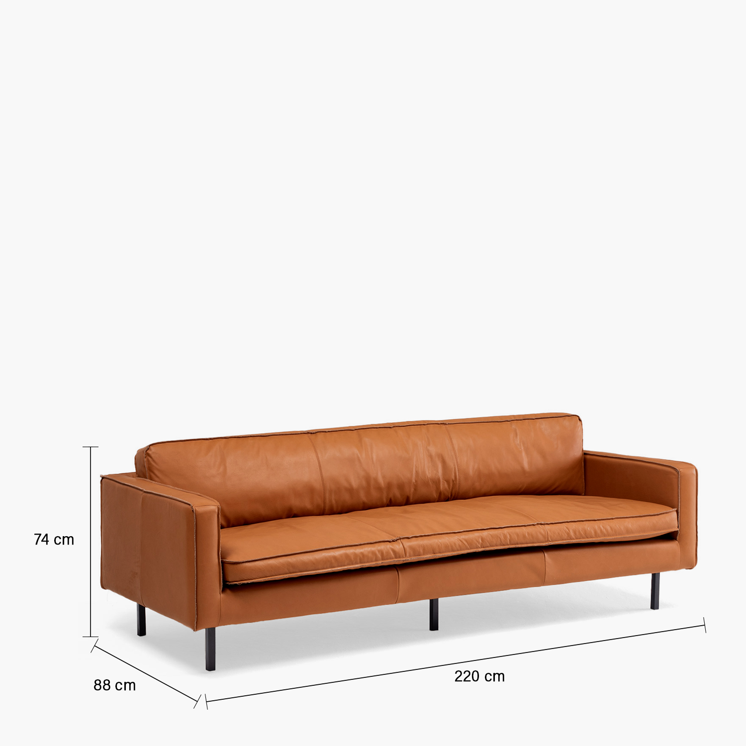 SOFA FORM DESIGN SINATRA 3 CUERPOS CUERO CAFÉ - 8