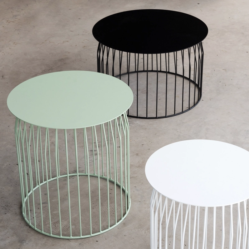 MESA LATERAL FORM DESIGN METÁLICA WIRE DIAM 36 NEGRO METAL - 2