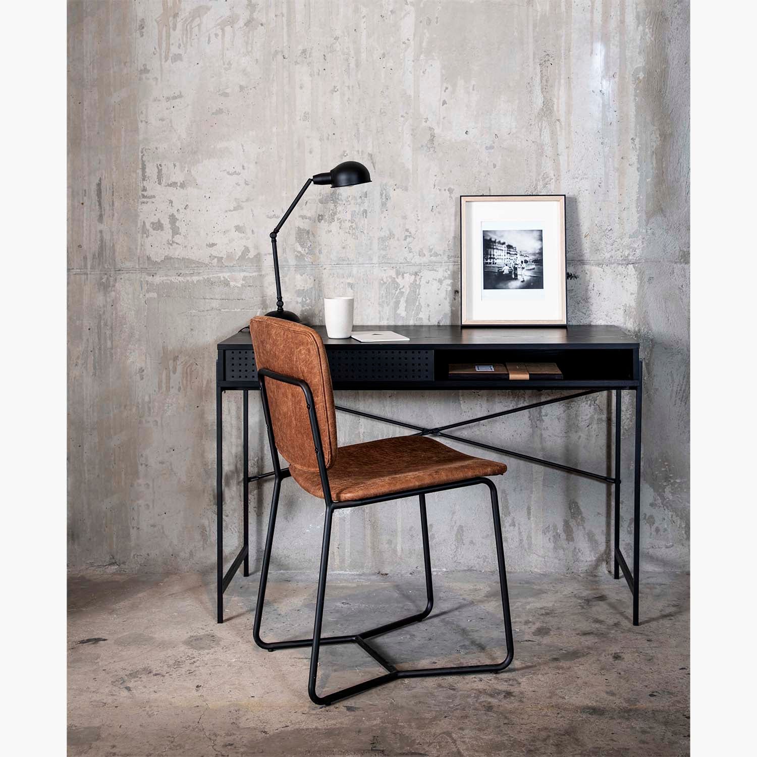 ESCRITORIO FORM DESIGN ANGUS NEGRO METAL - 8