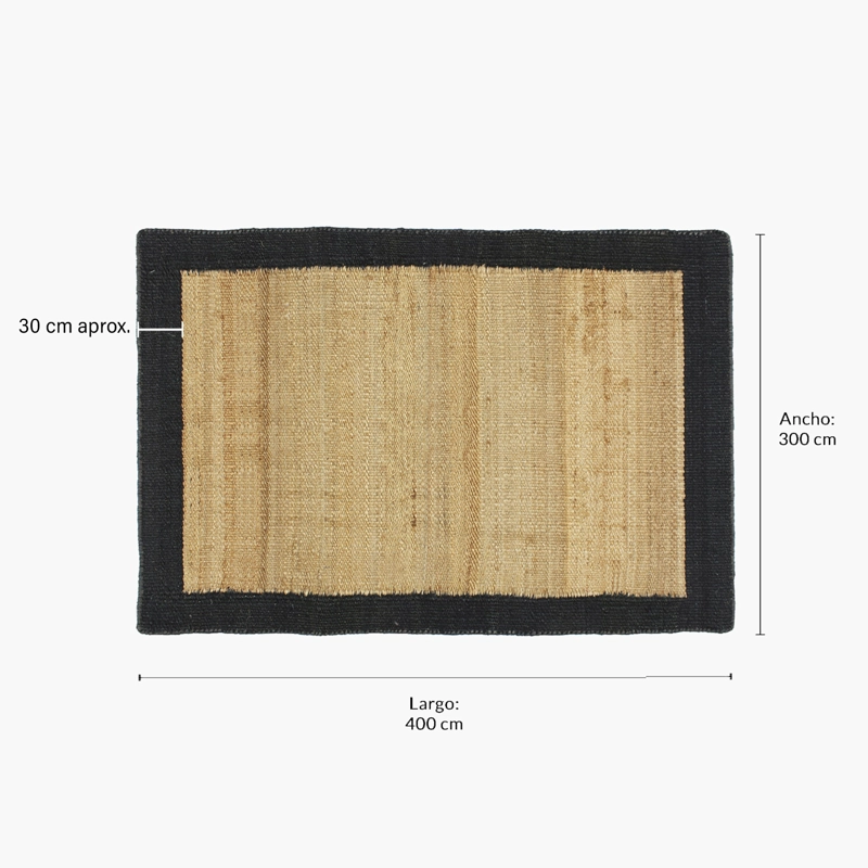 ALFOMBRA FORM DESIGN YUTE NUBIA NEGRO NATURAL 300 X 400 CM - 5