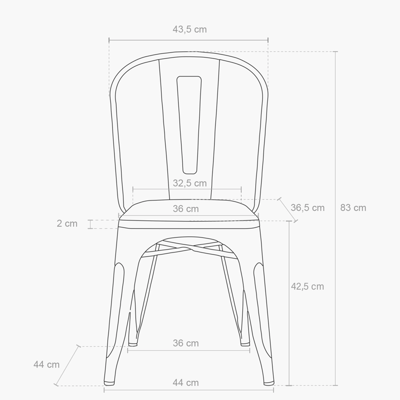 SILLA FORM DESIGN TOLIX 1 CUERPO ACERO NEGRO MADERA - 6