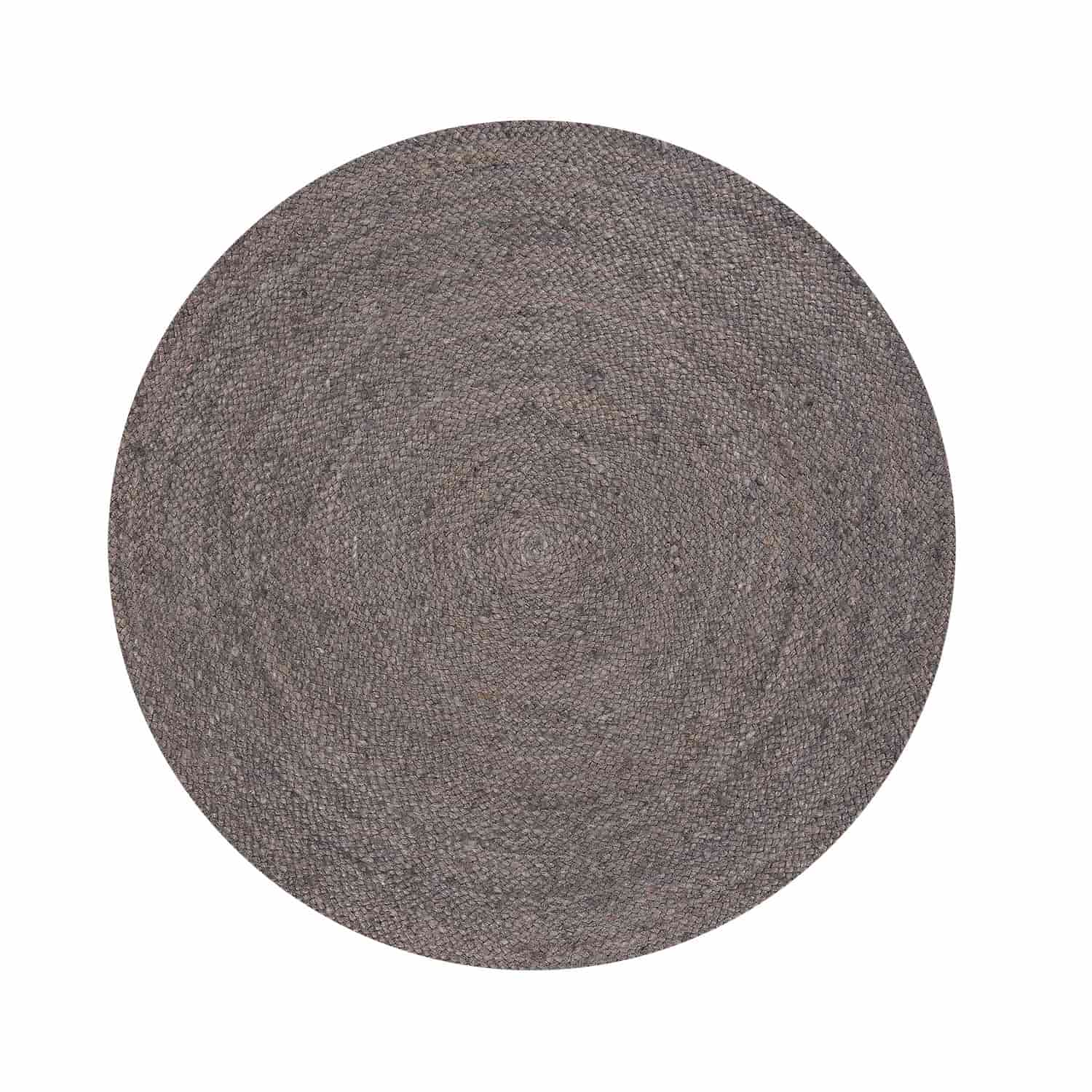 ALFOMBRA FORM DESIGN REDONDA YUTE GOBI NATURAL GRIS OSCURO 150 X 150 CM - 1
