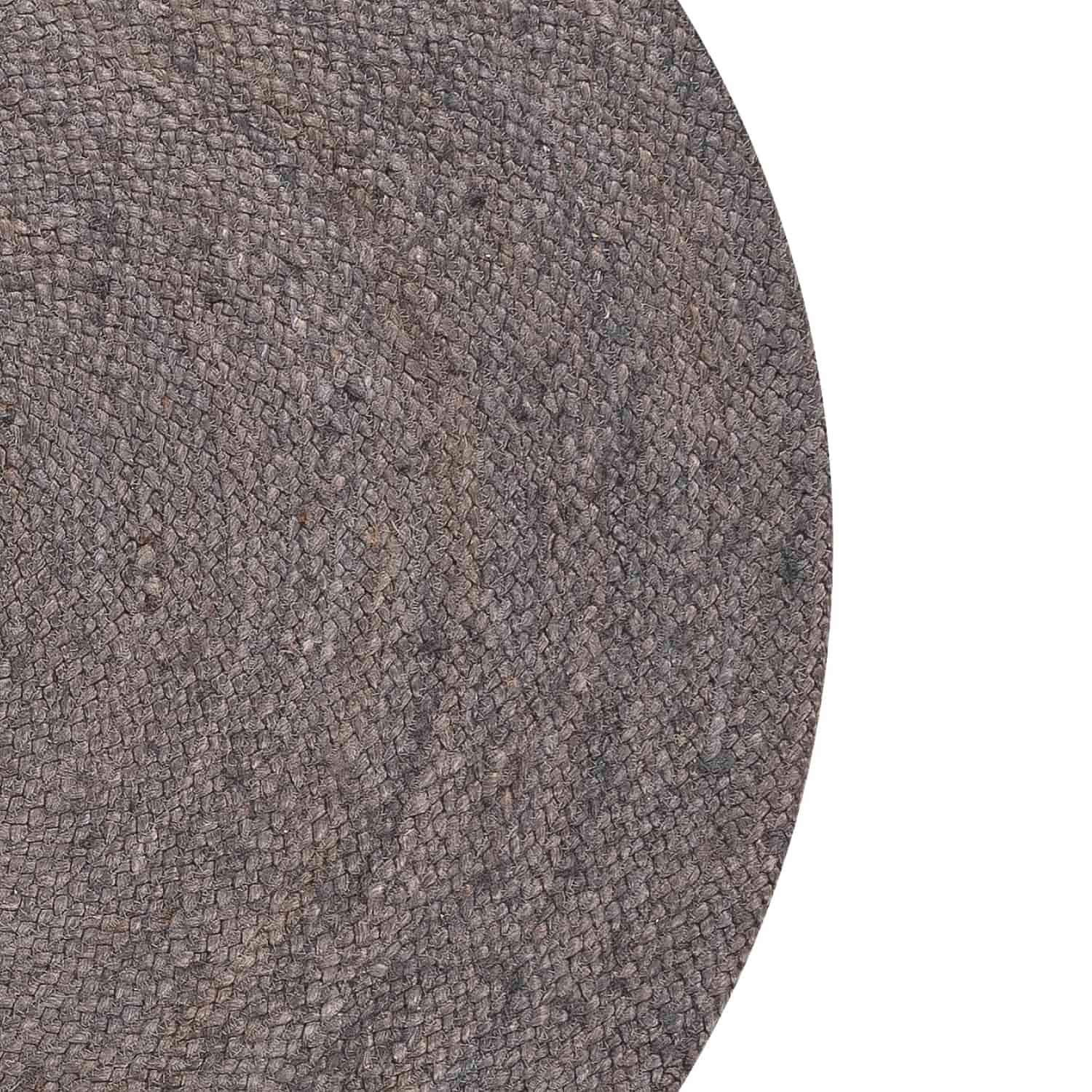 ALFOMBRA FORM DESIGN REDONDA YUTE GOBI NATURAL GRIS OSCURO 150 X 150 CM - 2
