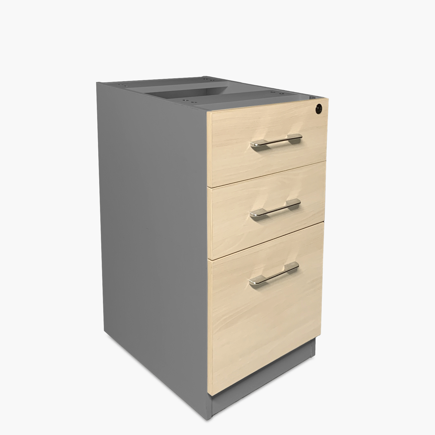 CAJONERA FORM OFFICE MADERA GRIS MELAMINA PEDESTAL NATURA - 2
