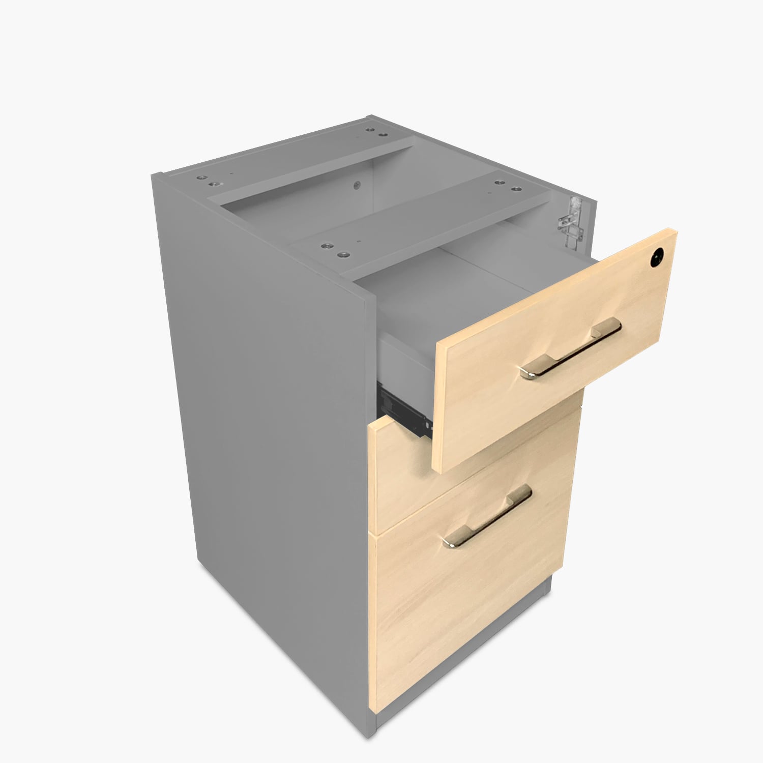 CAJONERA FORM OFFICE MADERA GRIS MELAMINA PEDESTAL NATURA - 3
