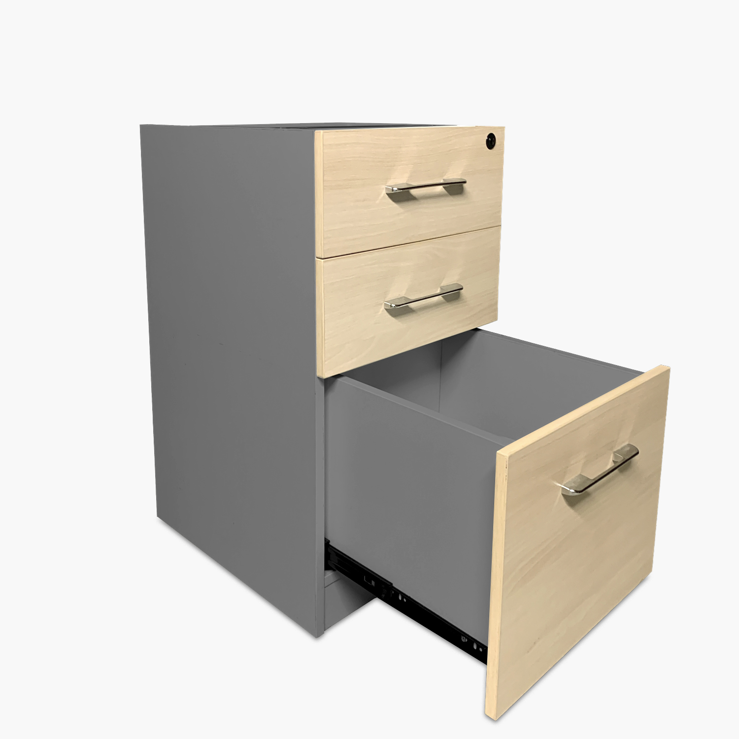 CAJONERA FORM OFFICE MADERA GRIS MELAMINA PEDESTAL NATURA - 4