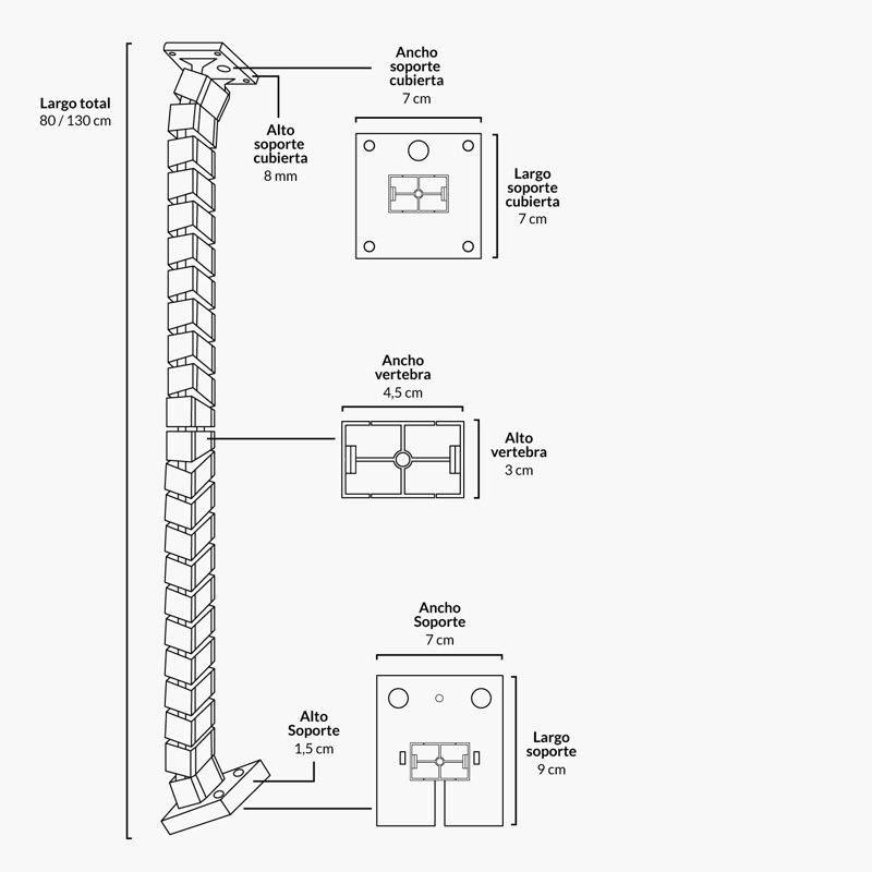 PASACABLES VERTEBRA 130 NEGRO FORM - 5