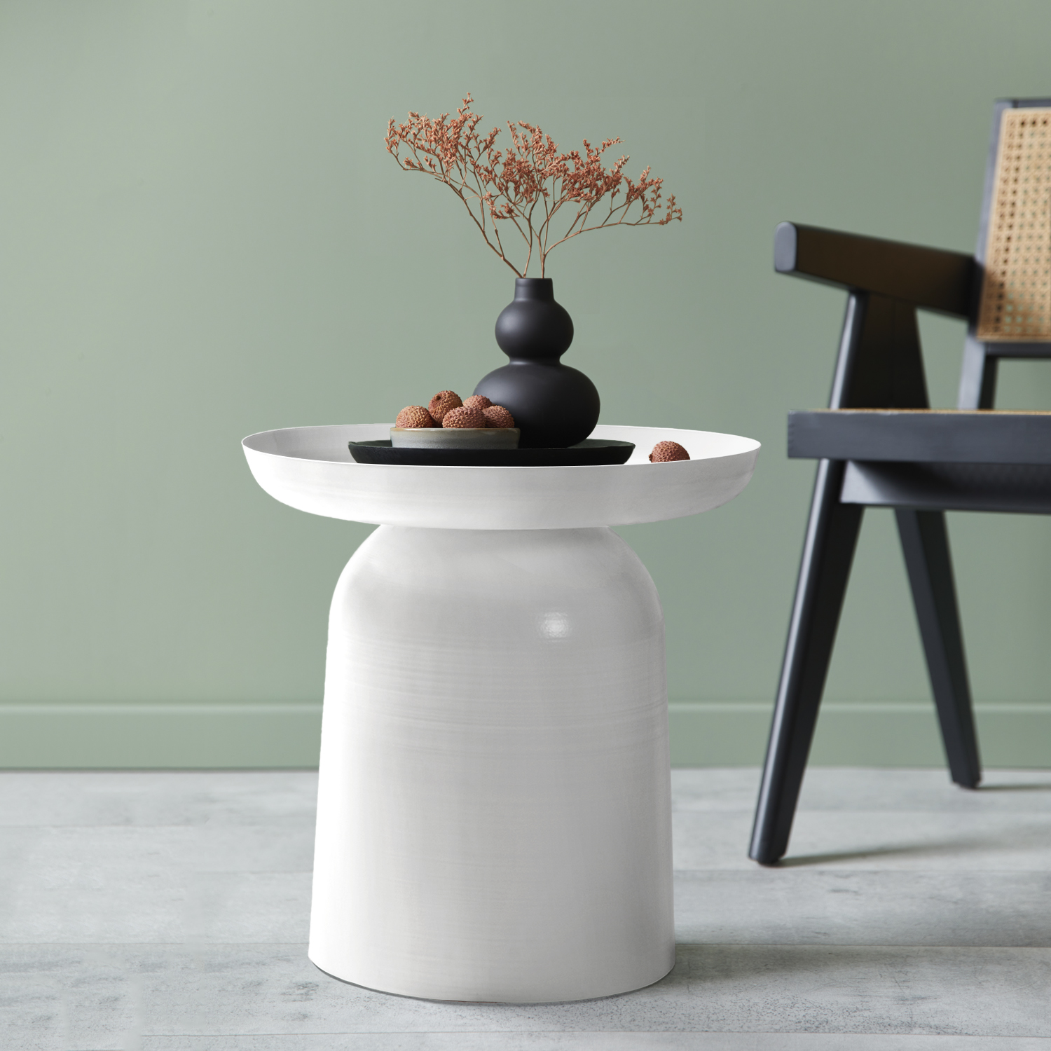 MESA LATERAL METALICA OTELO BLANCO FORM - 2