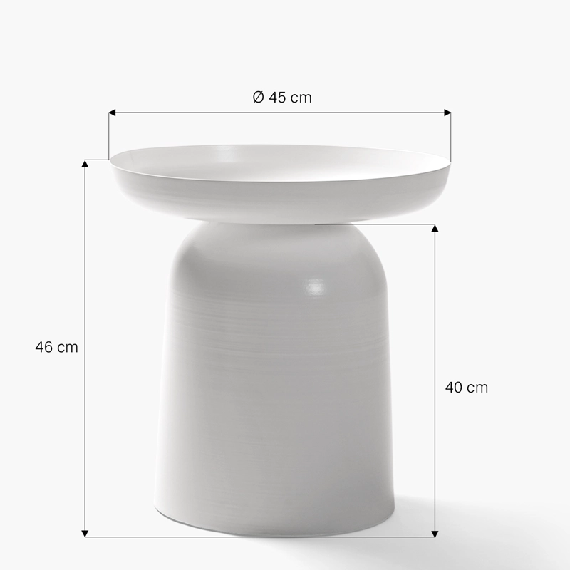 MESA LATERAL METALICA OTELO BLANCO FORM - 6