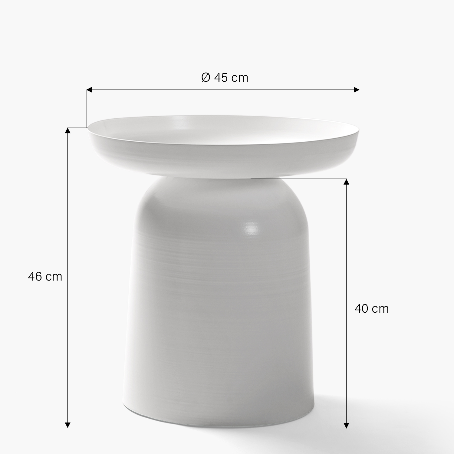 MESA LATERAL METALICA OTELO BLANCO FORM - 6