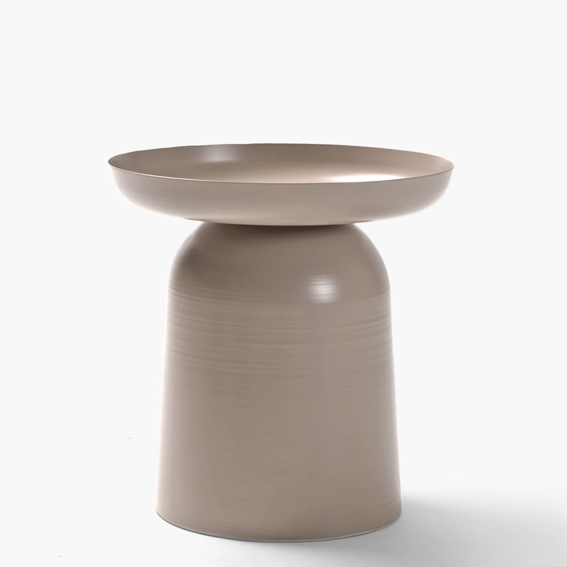 MESA LATERAL FORM DESIGN METÁLICA OTELO TAUPE ACERO - 1