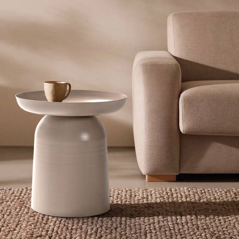 MESA LATERAL FORM DESIGN METÁLICA OTELO TAUPE ACERO - 2