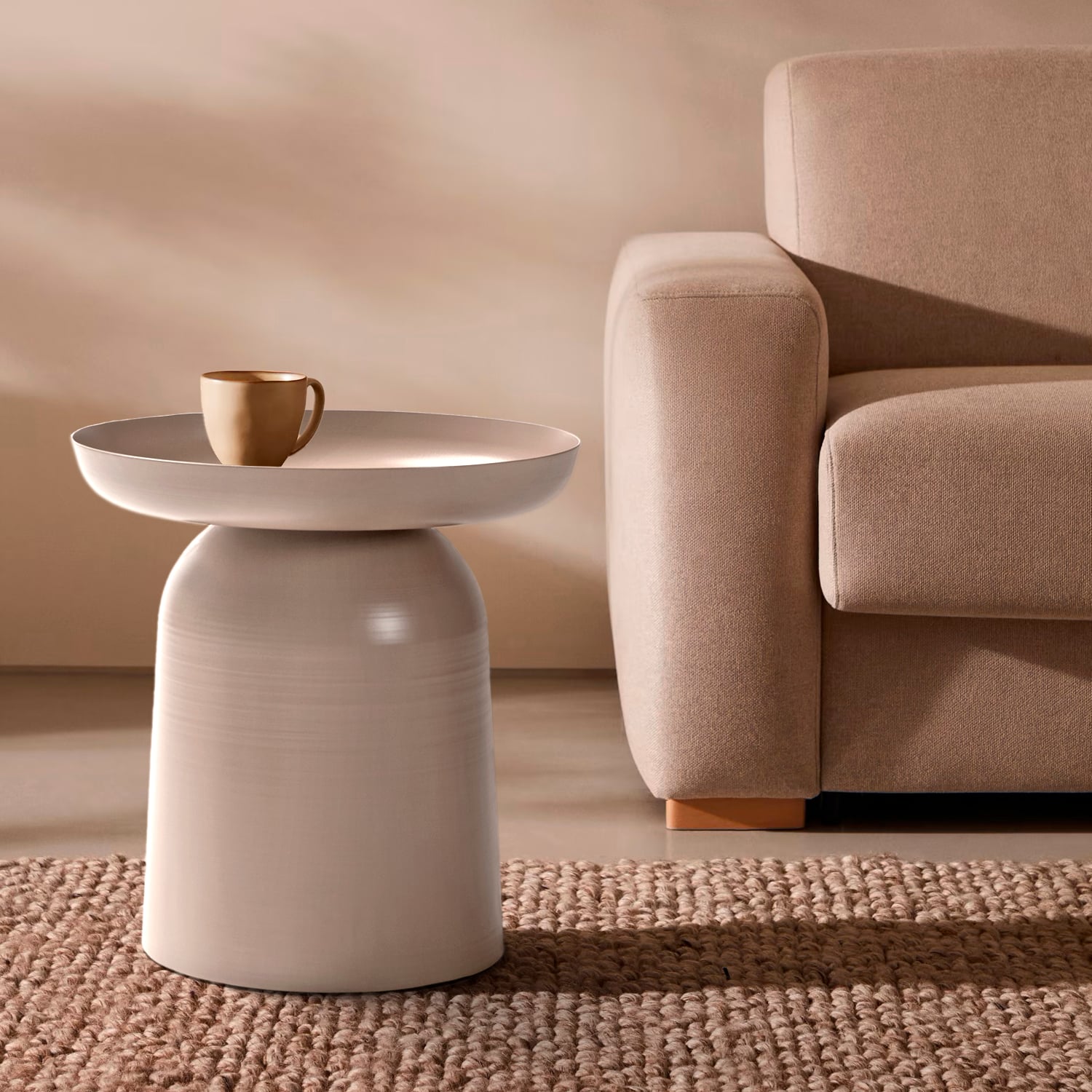 MESA LATERAL FORM DESIGN METÁLICA OTELO TAUPE ACERO - 2