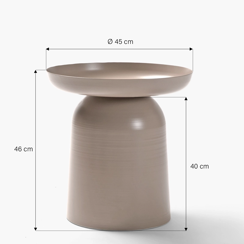 MESA LATERAL FORM DESIGN METÁLICA OTELO TAUPE ACERO - 5