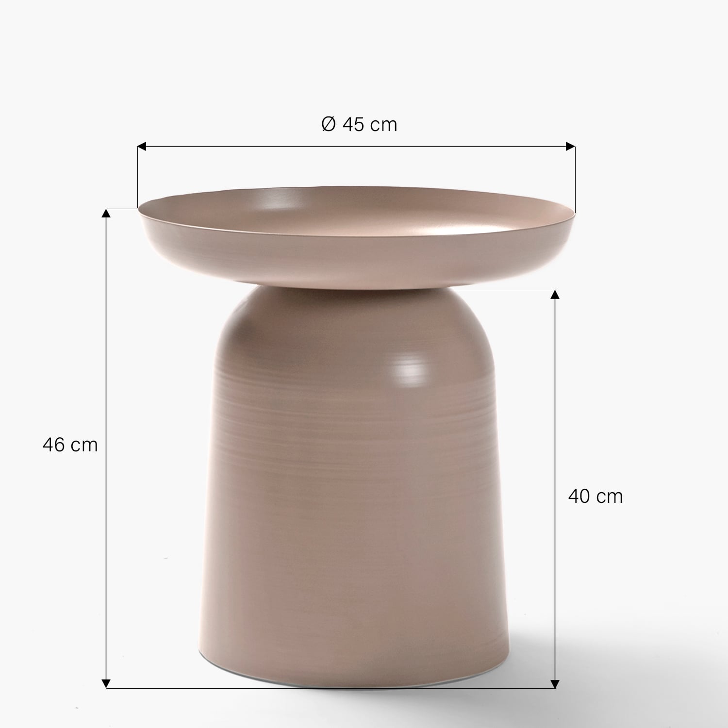 MESA LATERAL FORM DESIGN METÁLICA OTELO TAUPE ACERO - 5