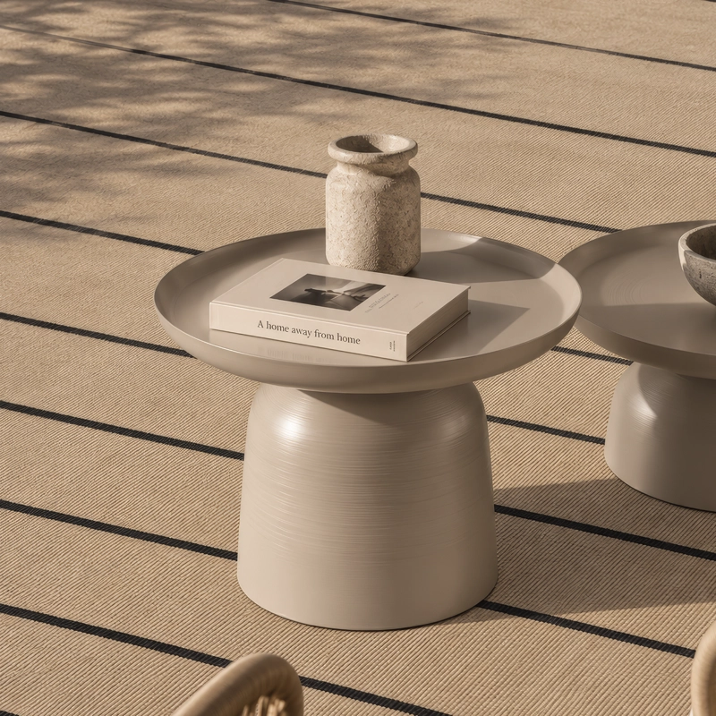MESA LATERAL FORM DESIGN METÁLICA OTELO TAUPE ACERO - 6
