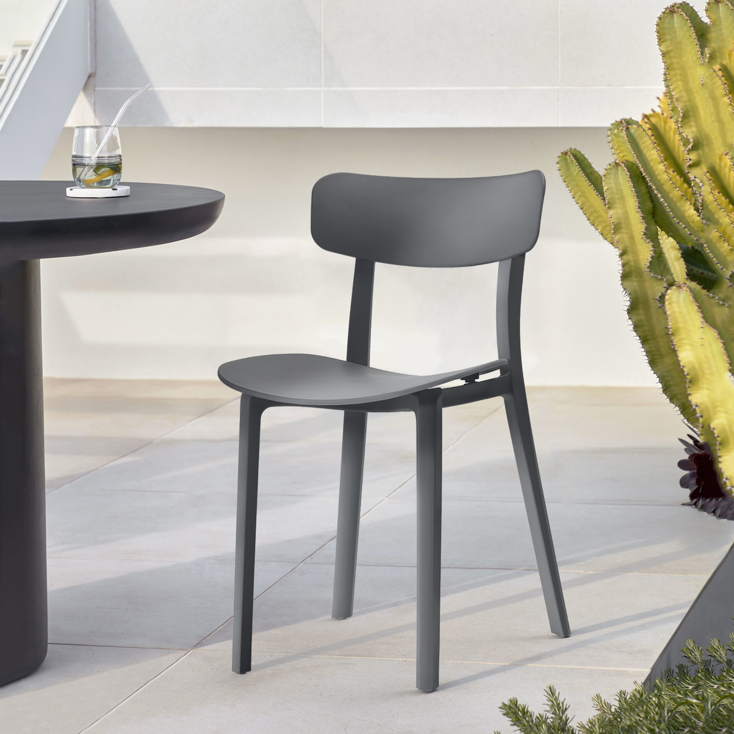 SILLA COMEDOR FORM DESIGN PHIL 1 CUERPO GRIS - 2