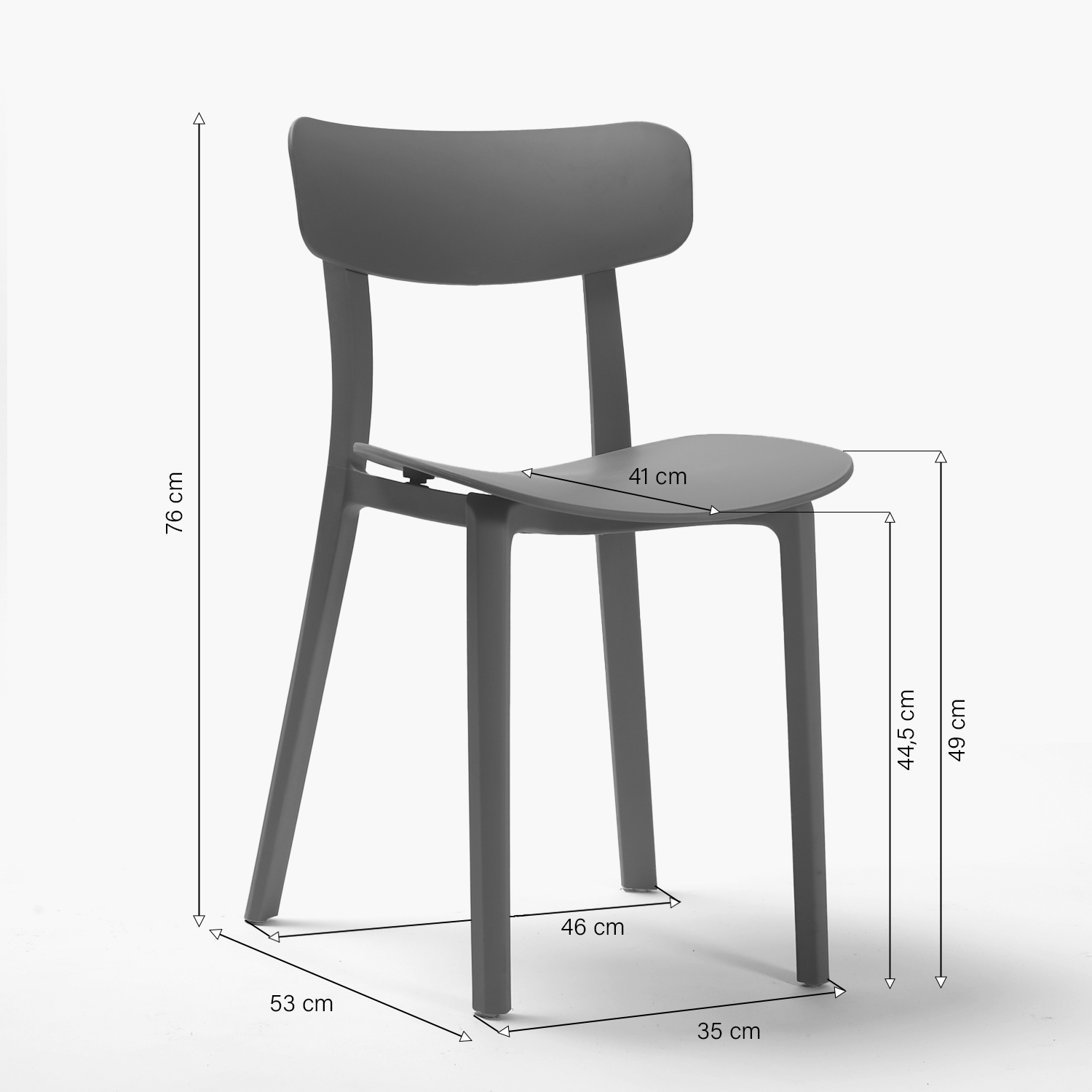 SILLA COMEDOR FORM DESIGN PHIL 1 CUERPO GRIS - 6