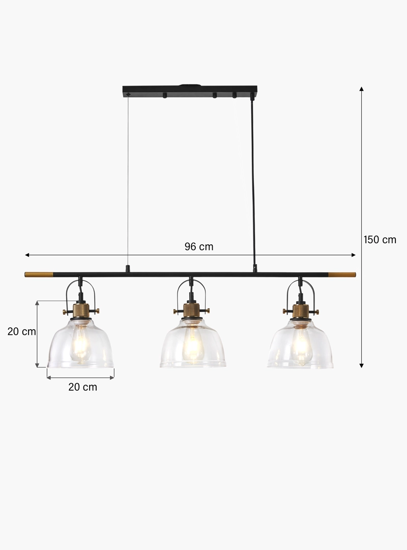 LAMPARA DE COLGAR MAE X3 VIDRIO FORM - 4