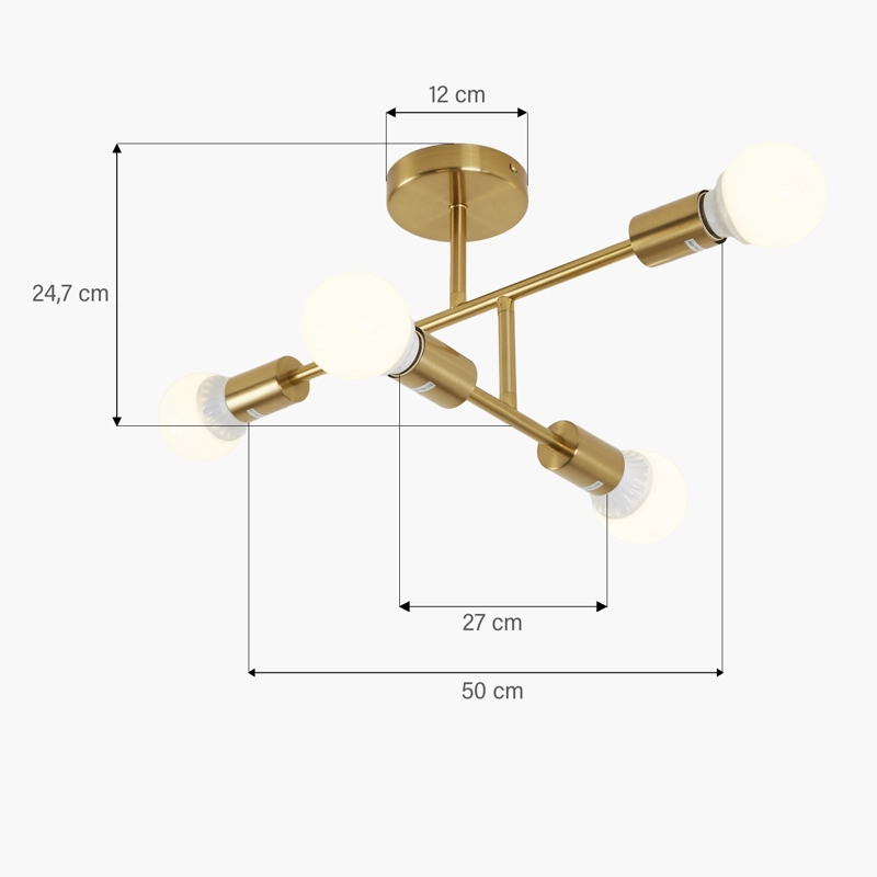 LAMPARA DE TECHO LEXIE X4 BRONCE FORM - 6
