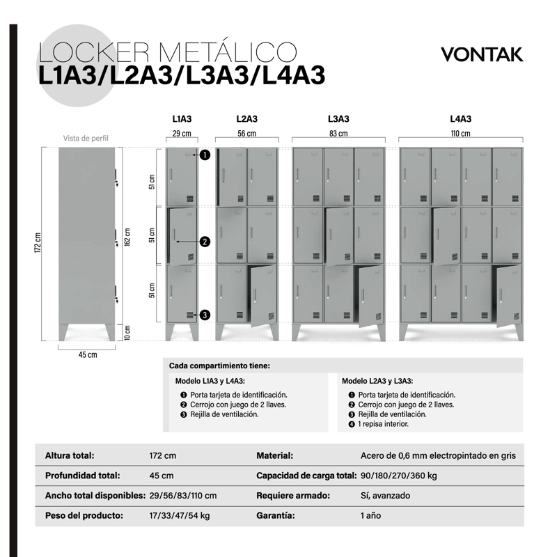 LOCKER METALICO L3A3 FORM - 4