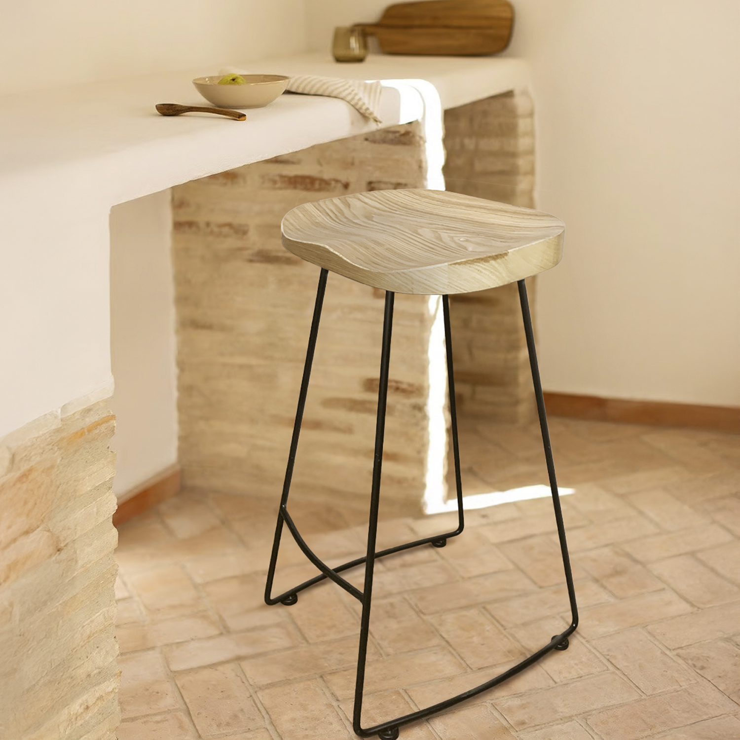 TABURETE MEDIO 66 MADERA CITY NATURAL FORM - 2