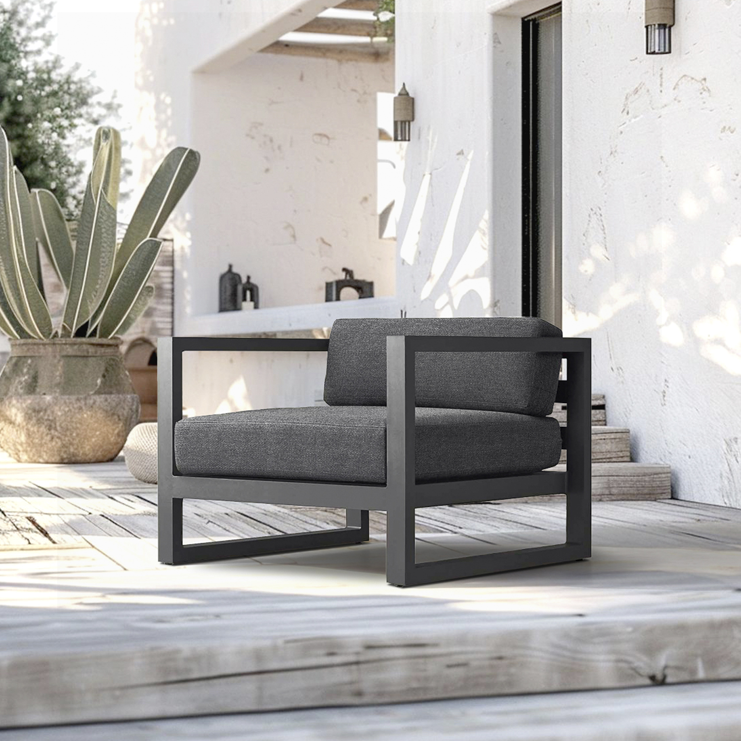 SILLÓN FORM DESIGN MONTEGO LT 1 CUERPO GRIS OSCURO TERRAZA - 2