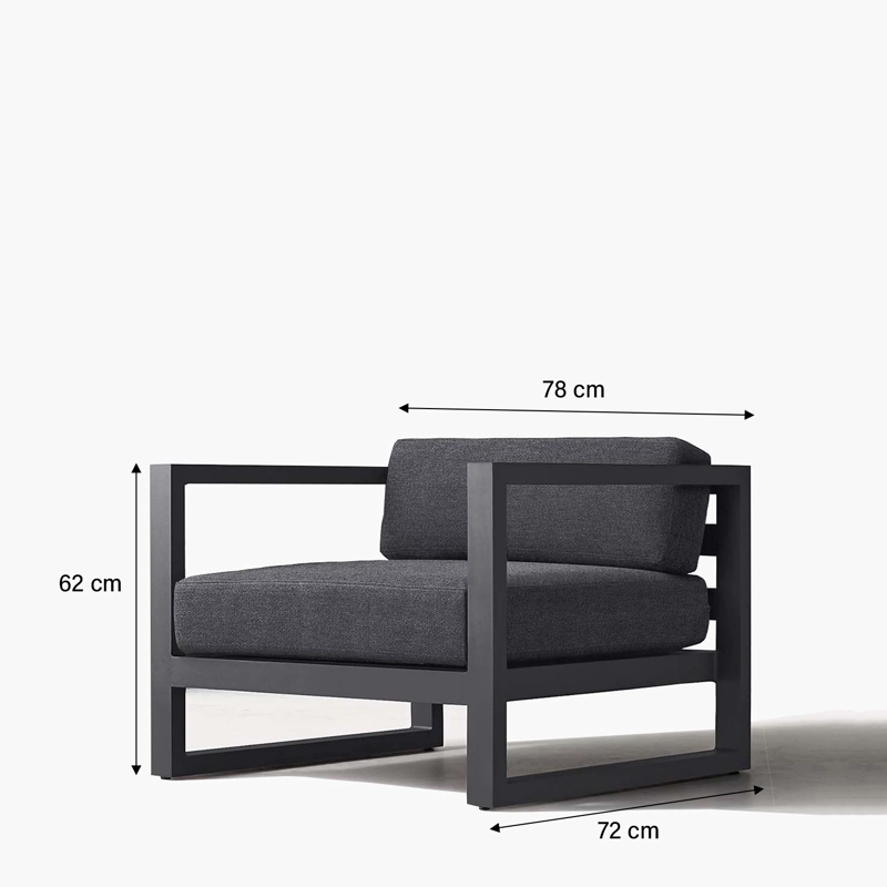 SILLÓN FORM DESIGN MONTEGO LT 1 CUERPO GRIS OSCURO TERRAZA - 4