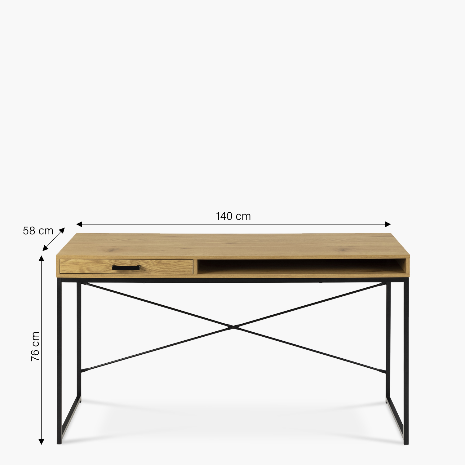 ESCRITORIO FORM DESIGN SEAFORD C/CAJONERA ROBLE METAL - 8