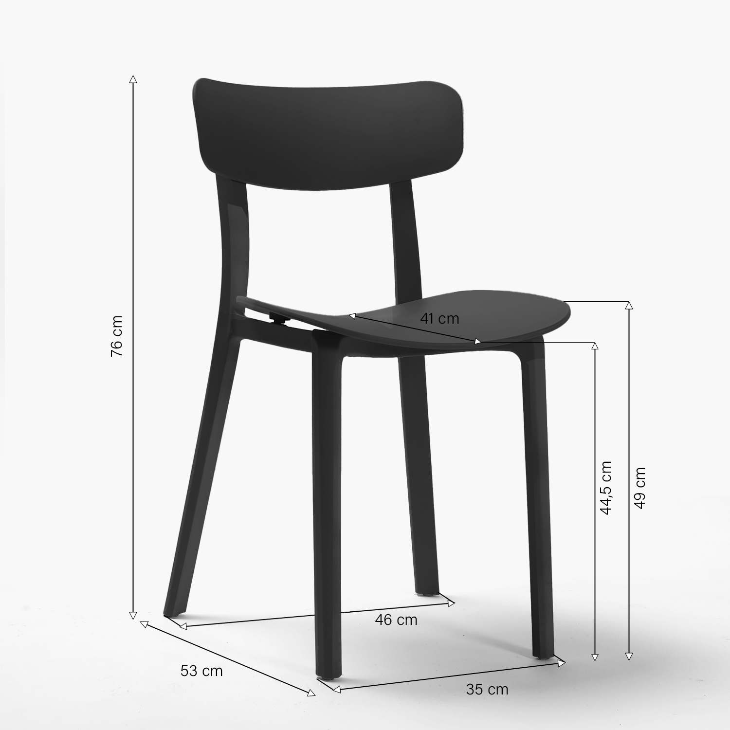 SILLA COMEDOR FORM DESIGN 1 CUERPO NEGRO PHIL - 6