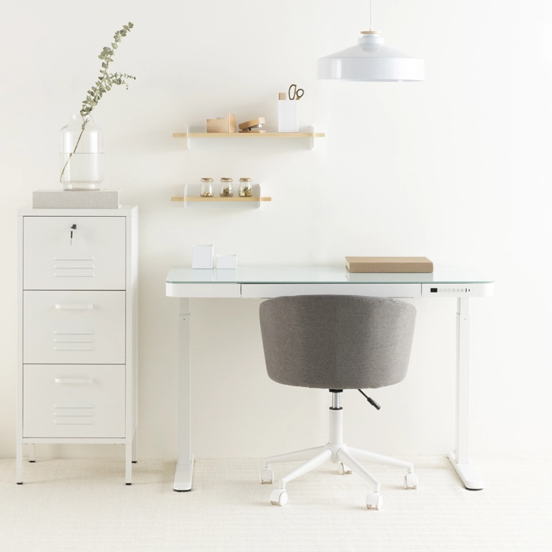 ESCRITORIO FORM DESIGN HOME OFFICE COSMO ELÉCTRICO BLANCO ACERO - 6