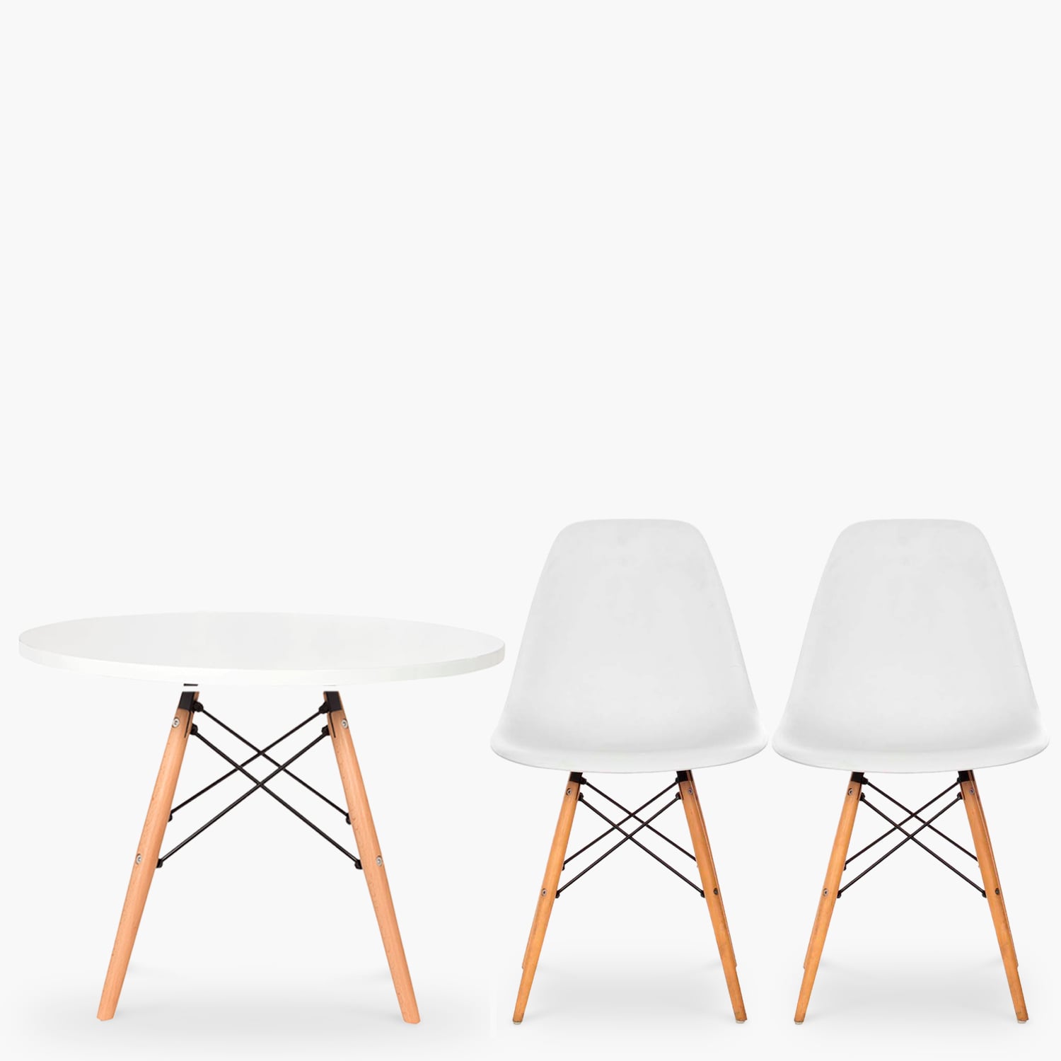 PACK KIDS FORM DESIGN 1 MESA 2 SILLAS DSW BLANCO MADERA - 2