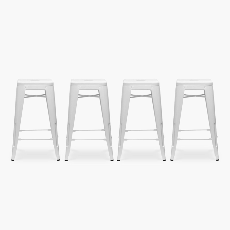 PACK 4 TOLIX TABURETES 67 METAL BLANCO FORM - 1