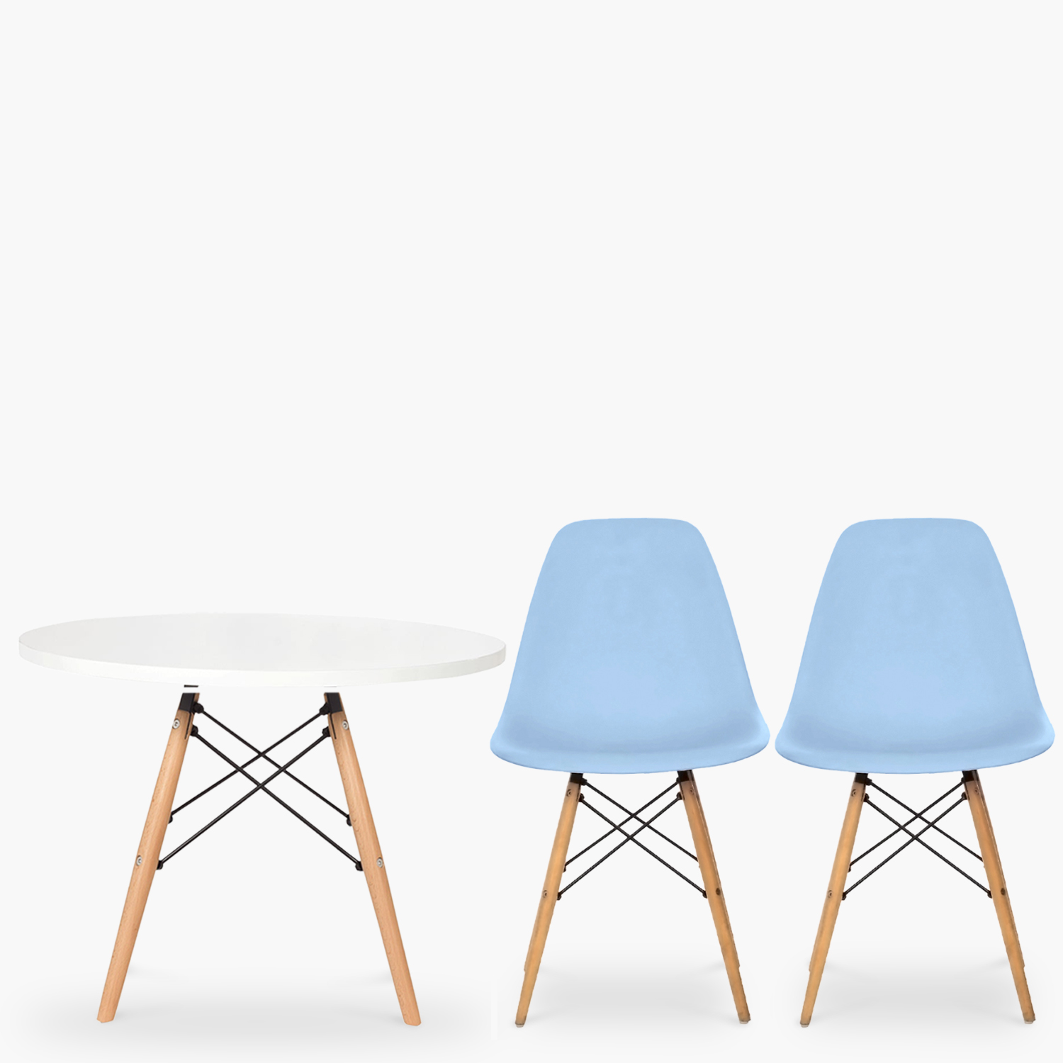 PACK KIDS FORM DESIGN 1 MESA 2 SILLAS DSW CELESTE MADERA - 2