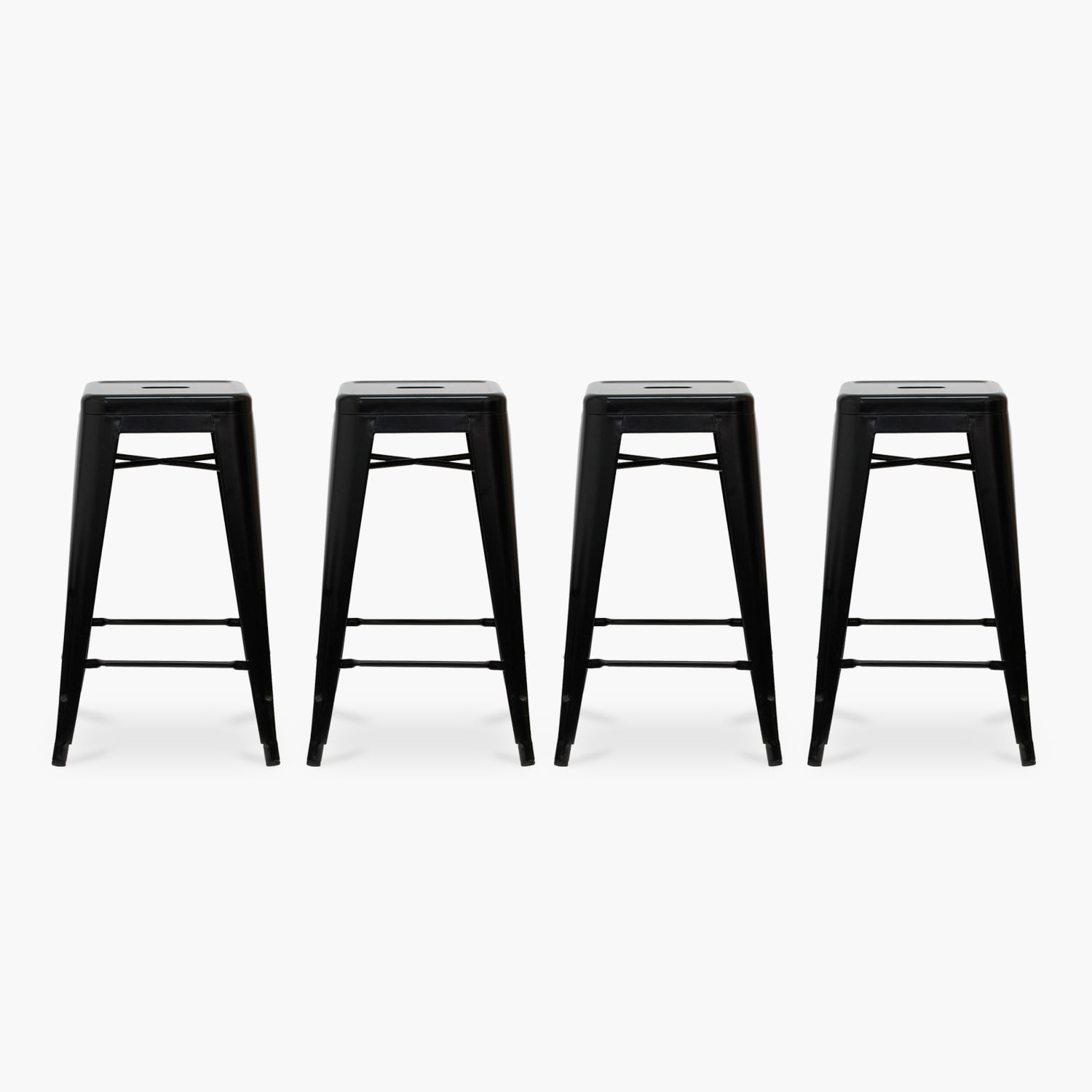 PACK 4 TOLIX TABURETES 67 METAL NEGRO FORM - 1