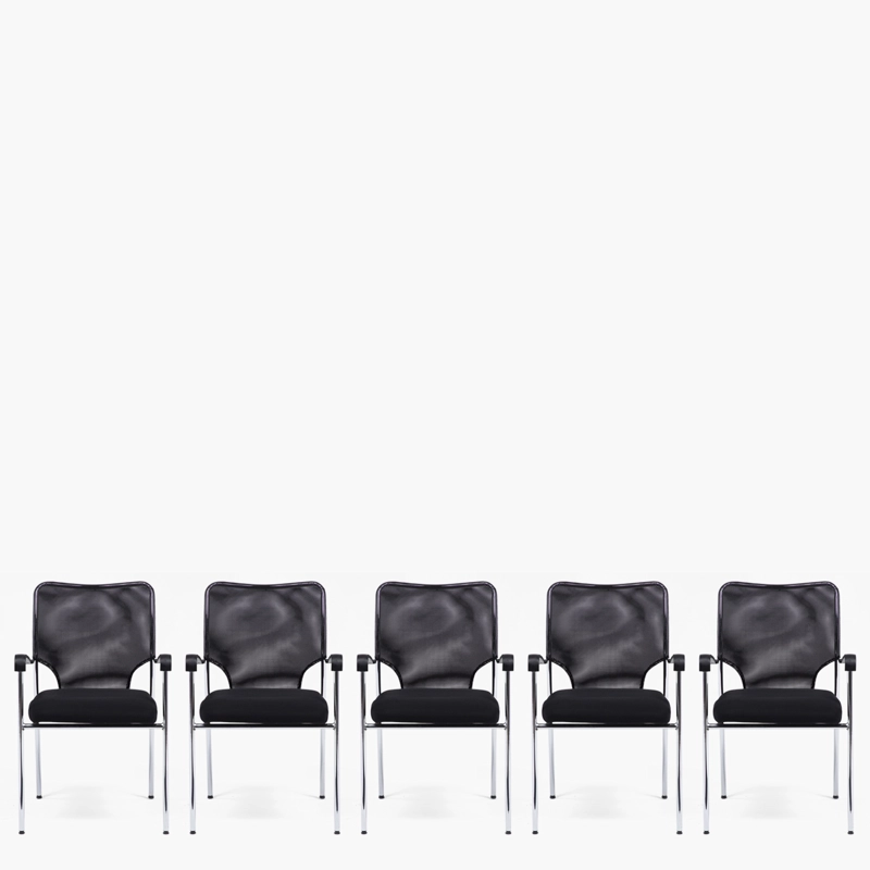PACK 5 SILLAS FORM OFFICE METAL NEGRO VISITA STRONG - 1