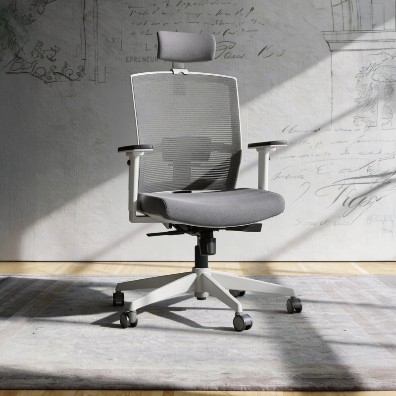 SILLA OFICINA FORM OFFICE GRIS CLARO TAYLOR PRO CON CABECERO - 2
