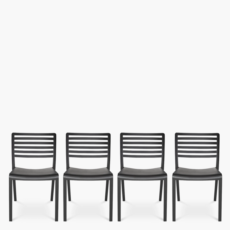 PACK 4 SILLAS PLASTICO TERRAZA BARCELONA NEGRO FORM - 1