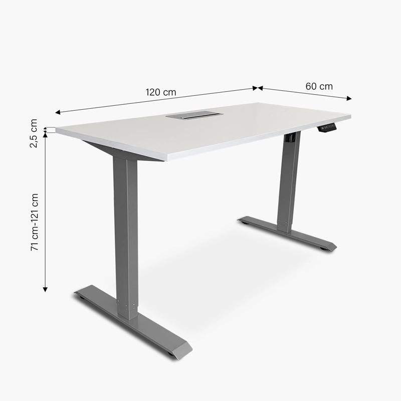 ESCRITORIO FORM OFFICE COSMO ELÉCTRICO CON PASACABLES 120X60 METAL - 5