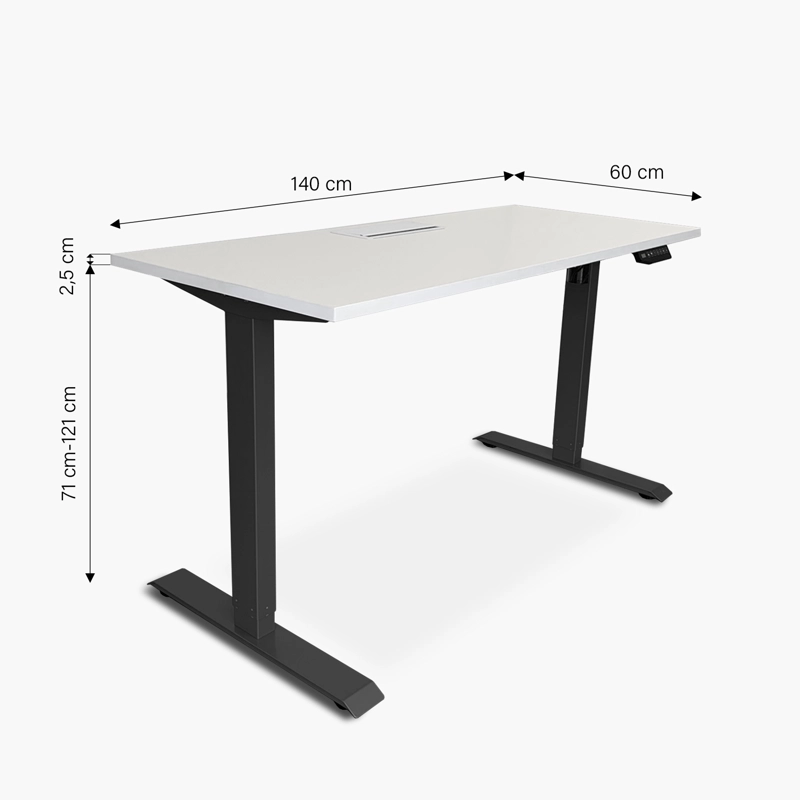 ESCRITORIO FORM OFFICE COSMO ELÉCTRICO CON PASACABLES 140X60 METAL - 4