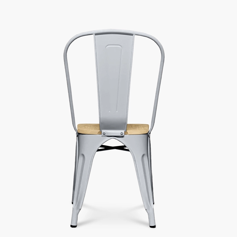 SILLAS FORM DESIGN TOLIX 1 CUERPO MADERA METAL PLATEADO PACK 4 ASIENTO - 5