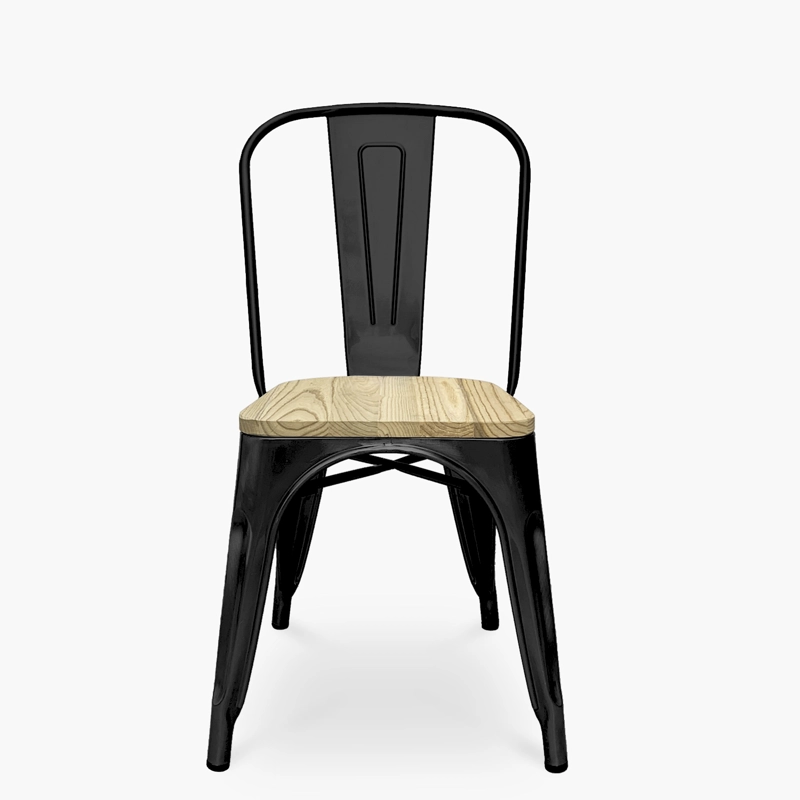 SILLAS FORM DESIGN TOLIX 1 CUERPO MADERA NEGRO PACK 4 ASIENTO - 2