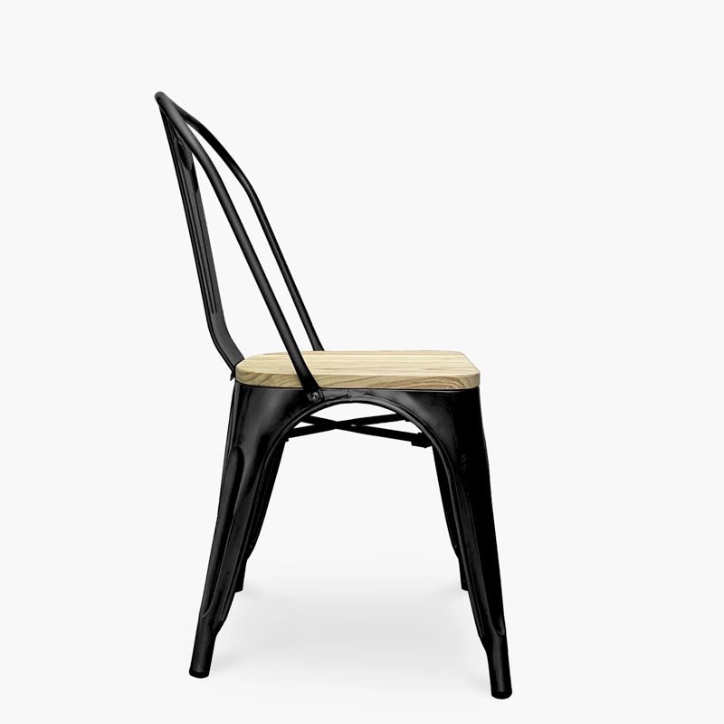 SILLAS FORM DESIGN TOLIX 1 CUERPO MADERA NEGRO PACK 4 ASIENTO - 4